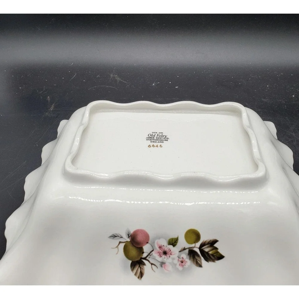 Vintage Old Foley James Kent Staffordshire Rectangular Serving Vegetable Bowl
